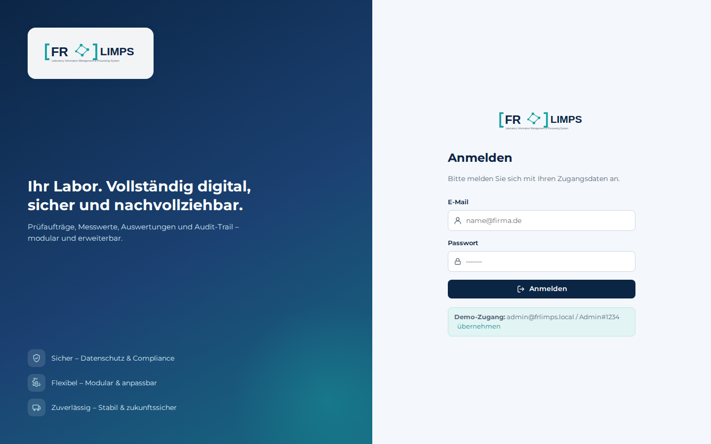 Anmeldeseite von [FR]-LIMPS